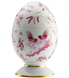 Ginori Oro Di Doccia Magenta Oggetti Egg w/ Cover - 8.25"